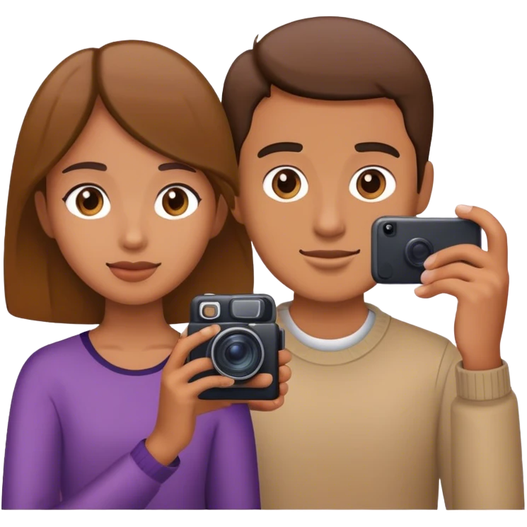 person taking a picture of another person emoji