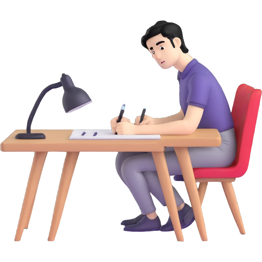 white man with black hair drawing at a table emoji