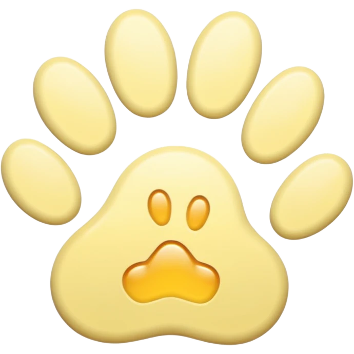 a pastel yellow pawprint emoji