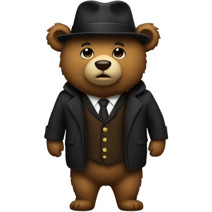 a bear with a hat and a black jacket emoji
