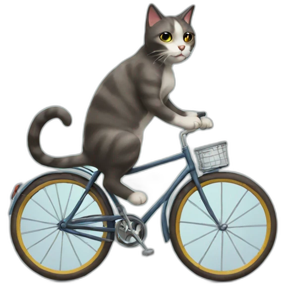 Cat riding a bicycle emoji
