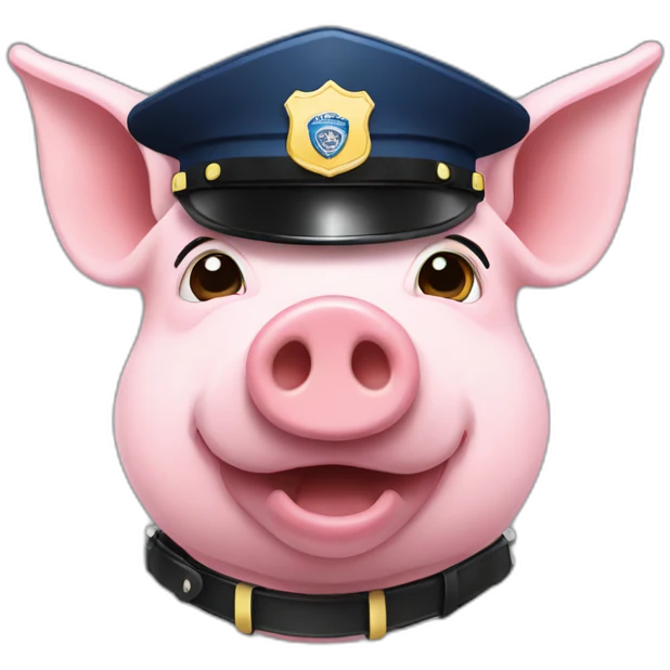 Pig with a police hat emoji