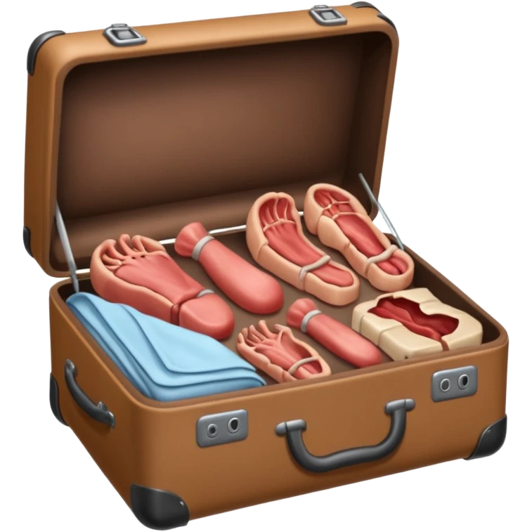 suitcase with body parts emoji