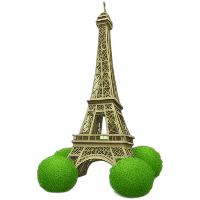 Tour Eiffel avec de l'herbes emoji