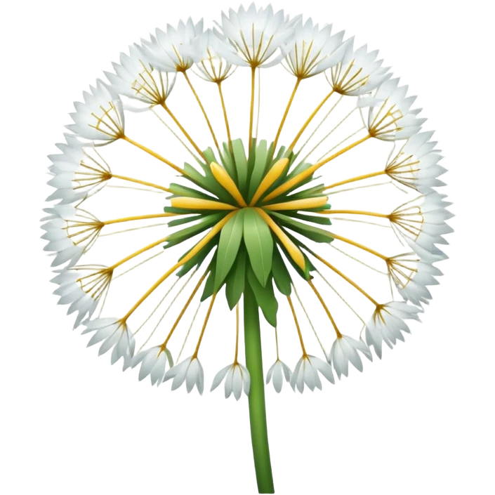 white dandelion, clean, minimal, bright colors emoji