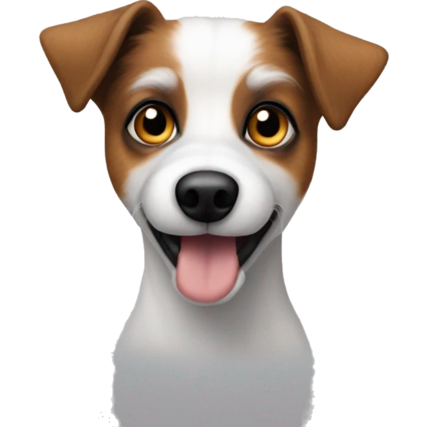 Hairy jack russel dog with dark eyes emoji