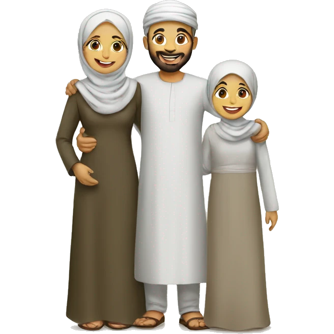 Happy Muslims family emoji