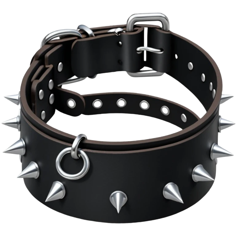 A black collar with spikes and a D ring in the center  emoji