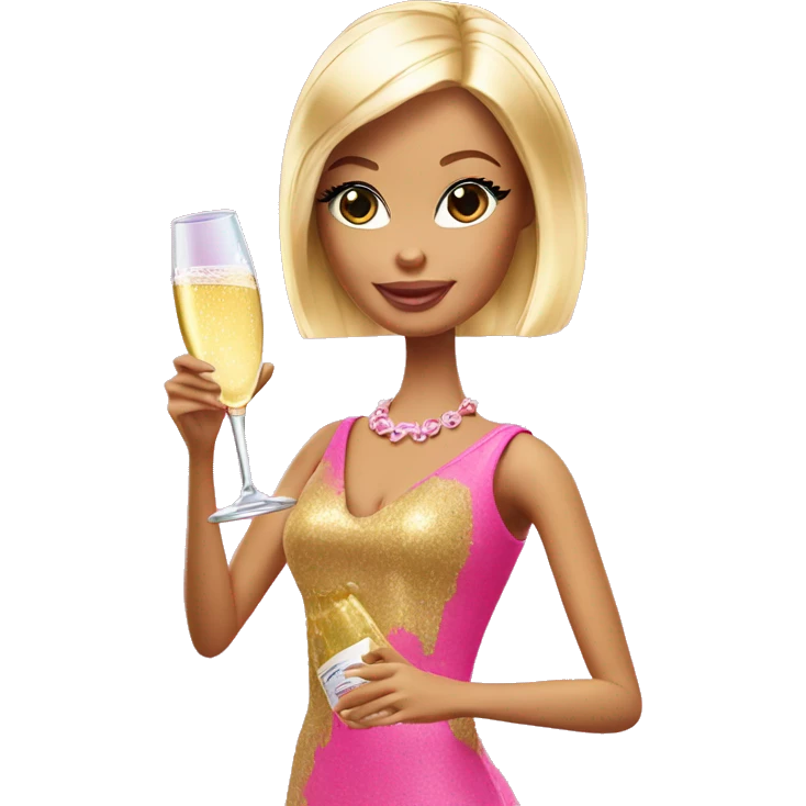 barbie drinking champagne  emoji