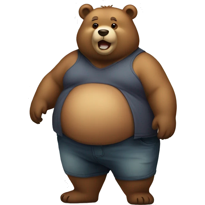 chubby bear with a belly emoji