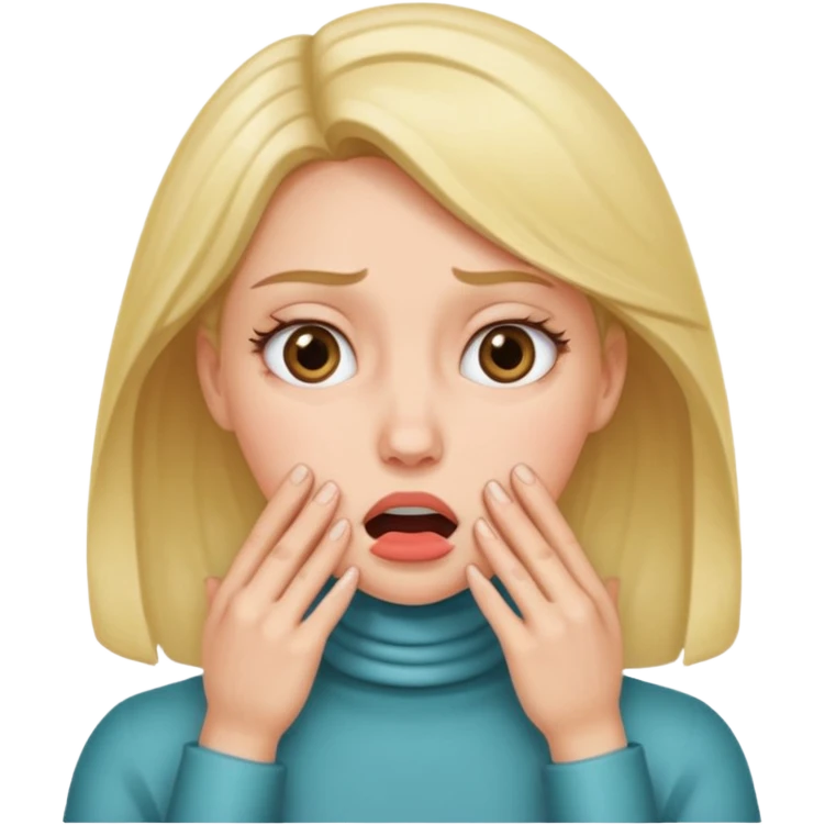 lady rolling her eyes with hands over throat  emoji
