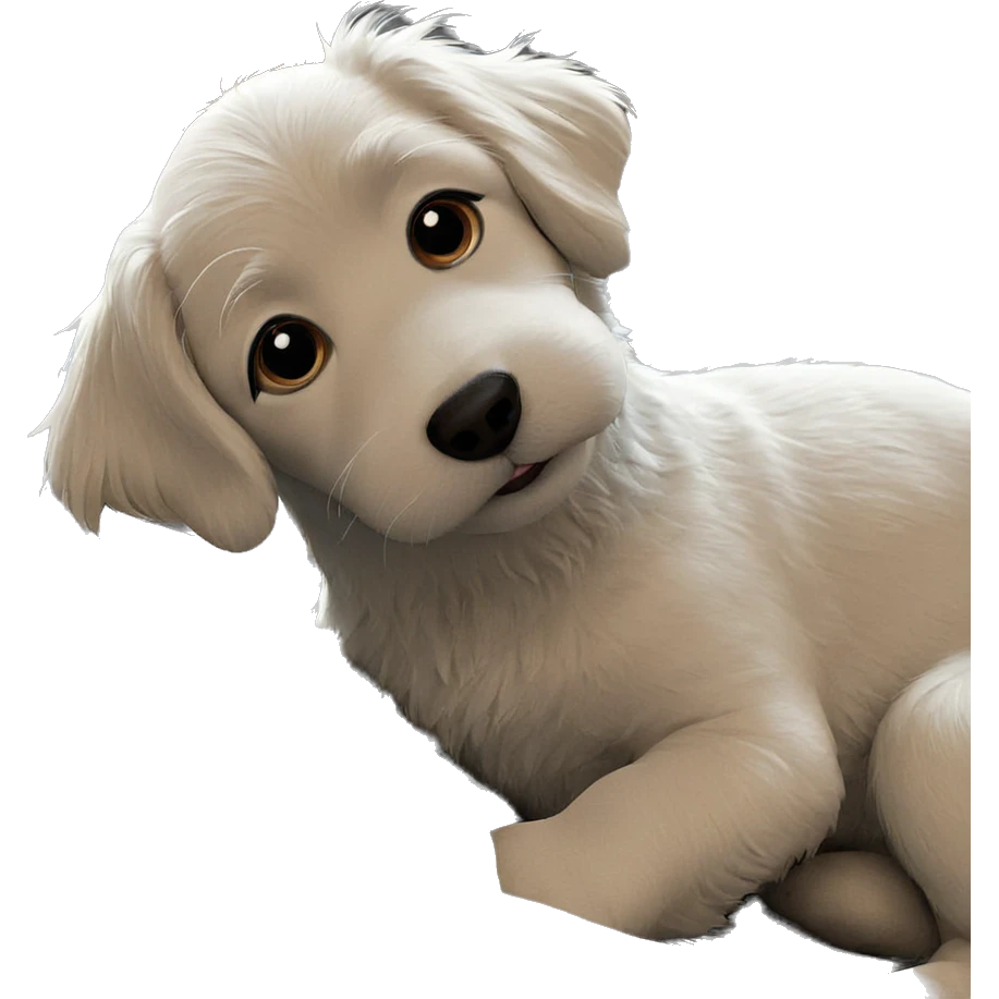 dog lounging on bed indoors emoji