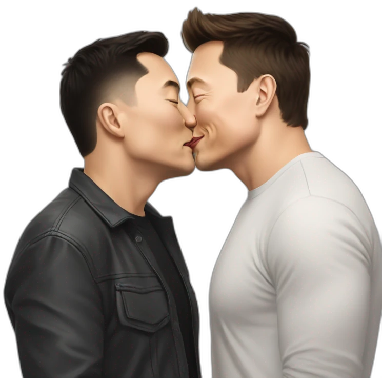 elon musk kissing garry tan emoji