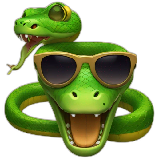 Snake with sunglasses emoji