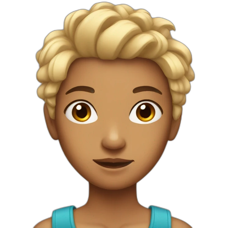 A mixed-race teenager with draided hair emoji