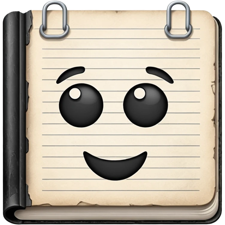BLACK AND WHITE WRITTEN PAPER BOOK emoji