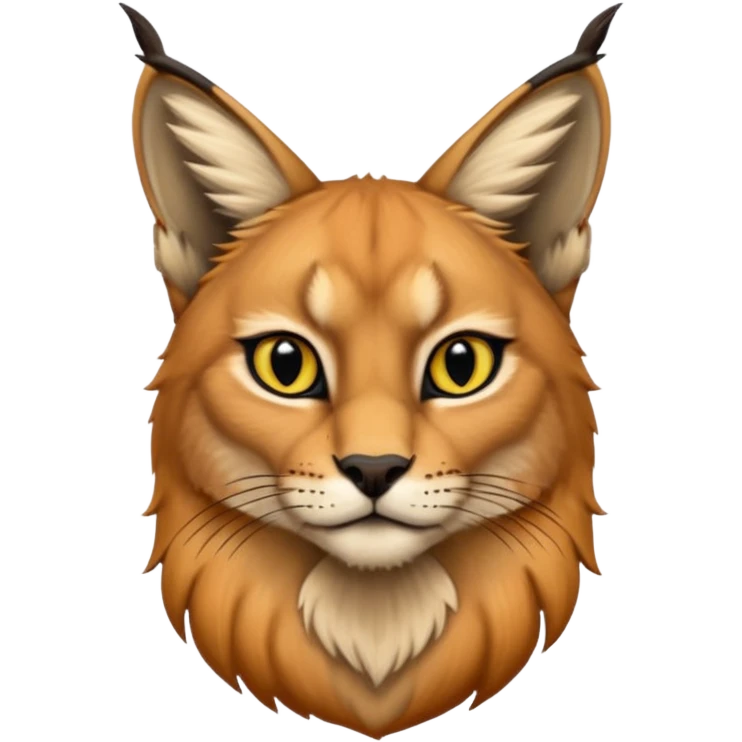 un Lynx Caracal Réaliste avec un Chardonnet (Oiseau) sur l'épaule emoji