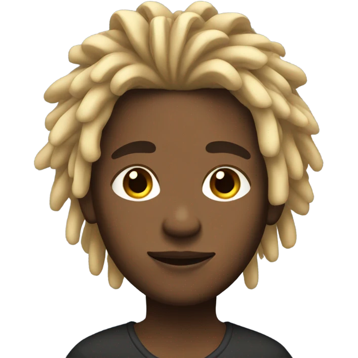 brown skin boy with blonde and brown dreads emoji