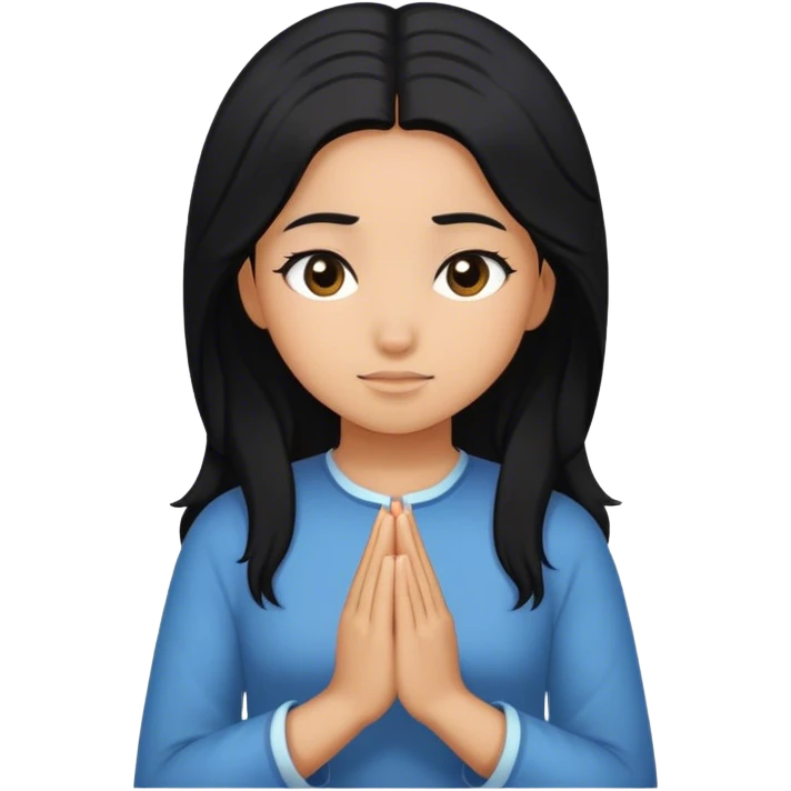 girl 2c 3a hair black hair prayer  emoji