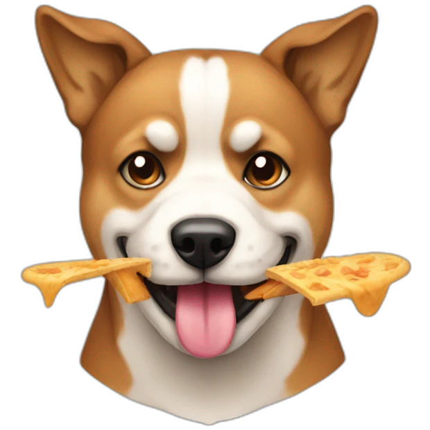 Perro comiendo emoji