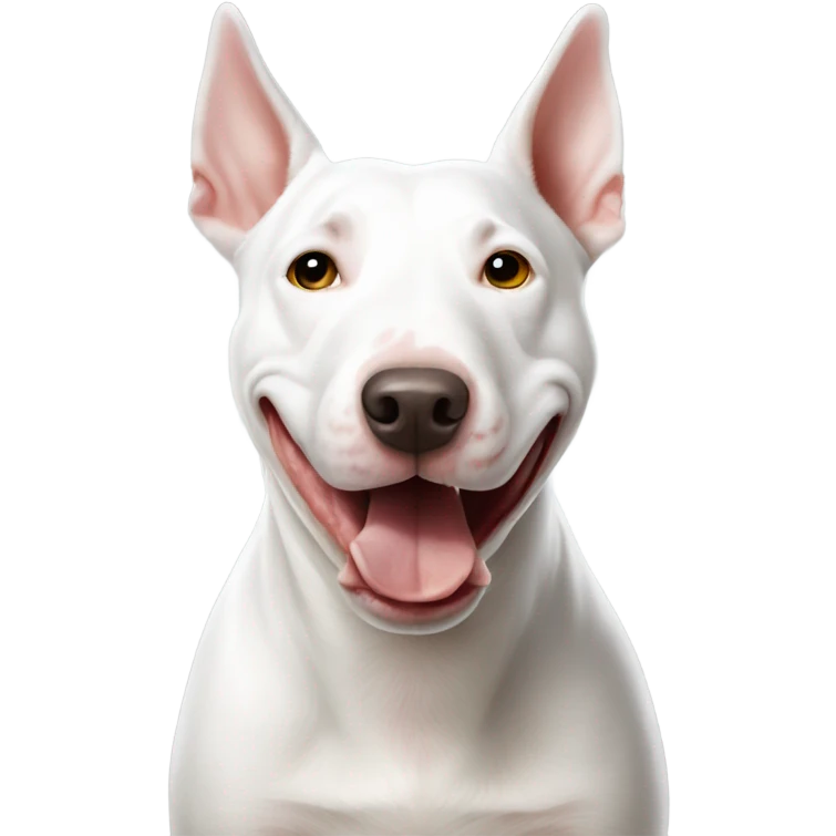 All white bull terrier bacon emoji