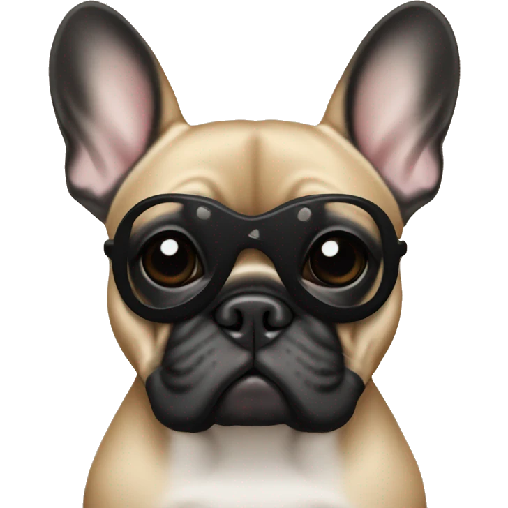 Fawn French bulldog with black mask emoji