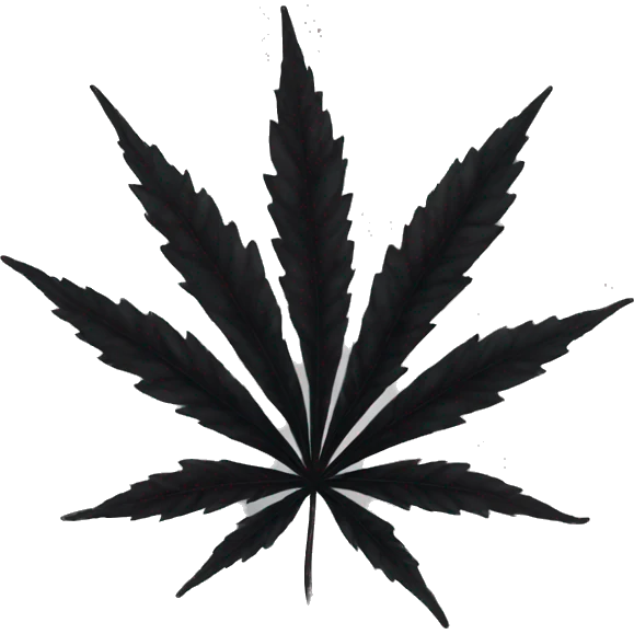 Black weed leaf emoji