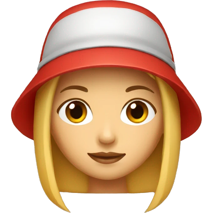 girl wearing red bucket hat emoji