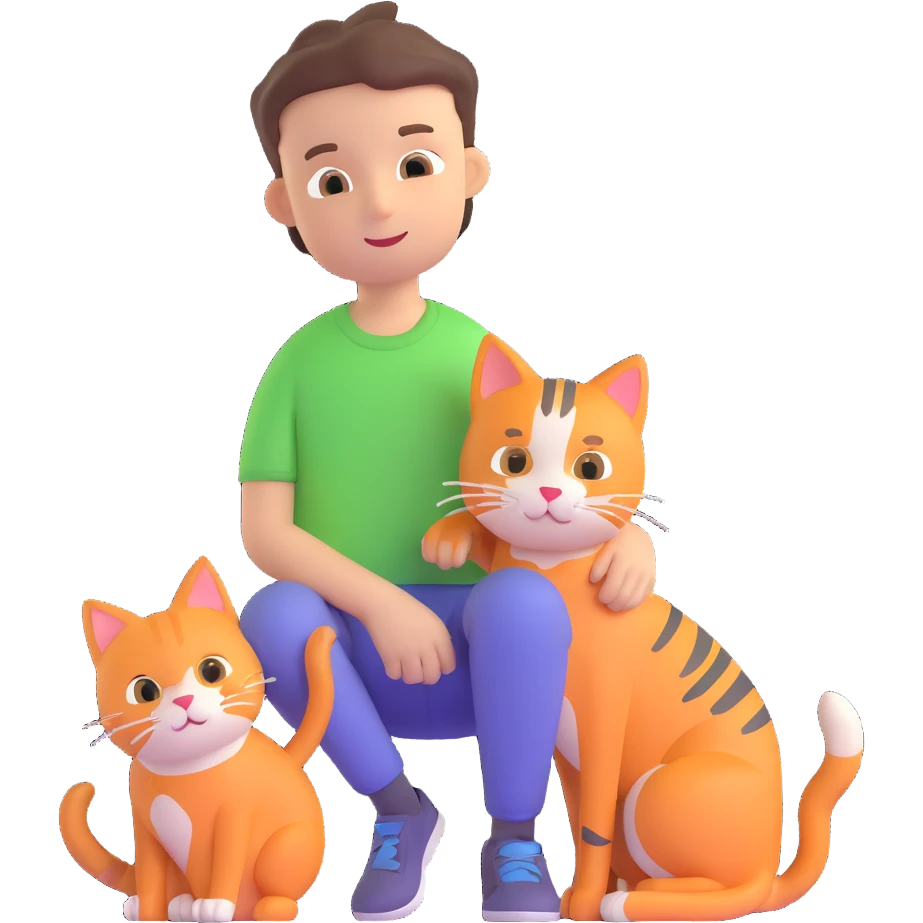 boy and cat pet emoji
