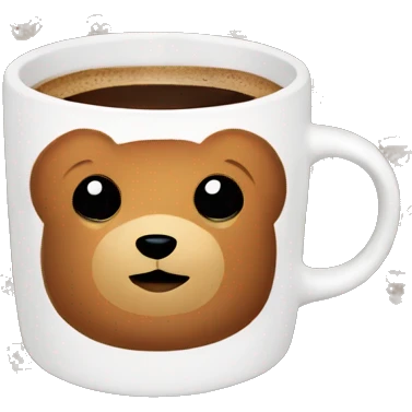 Cup of coffee with a teddy bear pattern emoji
