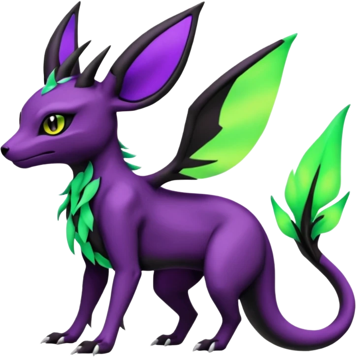 Dark Edgy Salandit-Leafeon-Umbreon-Fakémon-hybrid-creature (full body)  emoji