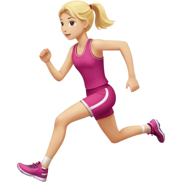 Una pista de atletismo una chica rubia corriendo emoji