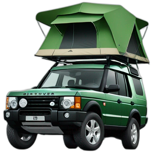 Green Land Rover Discovery 3 Overlanding emoji