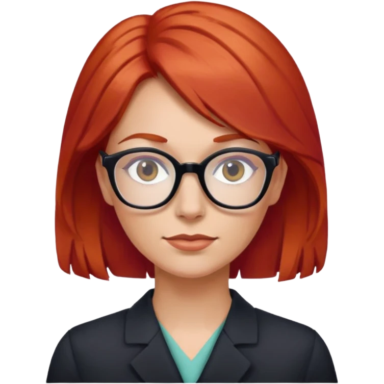 психолог в очках девушка с рыжими волосами  emoji