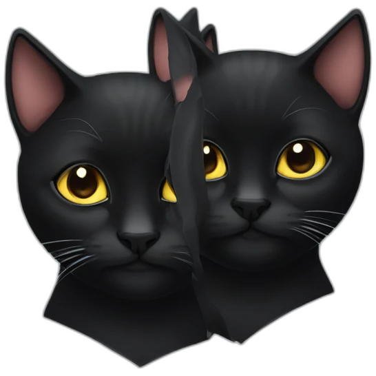 Two black cats emoji