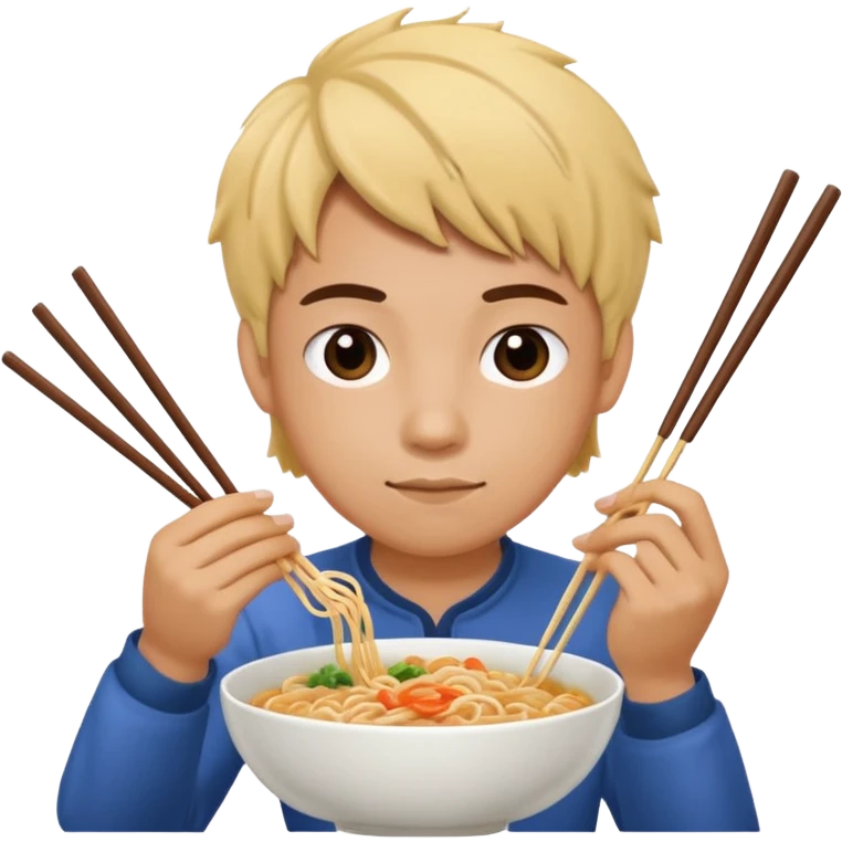 Create a person having noodles dinner. emoji