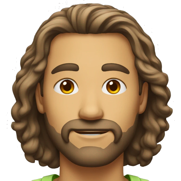 homem braco de cabelo cacheado grande sem barba emoji