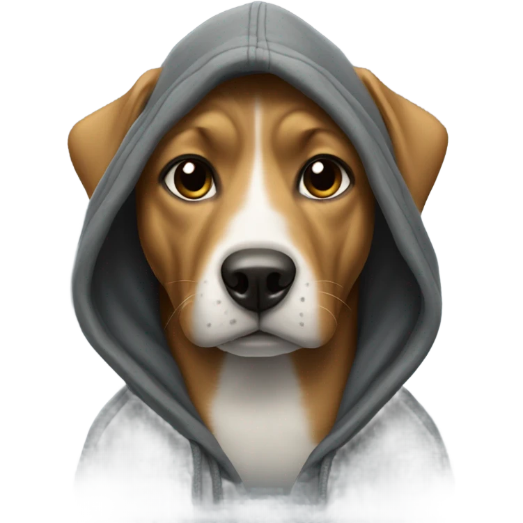 Dog warring a hoodie emoji