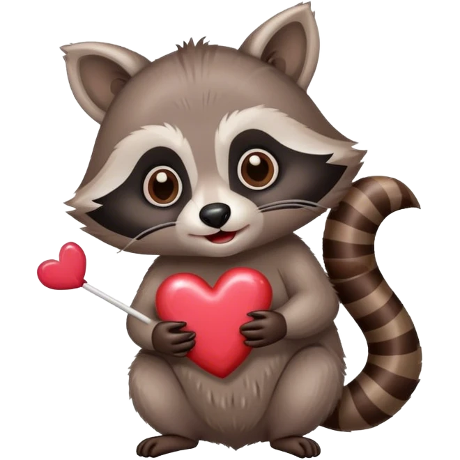 Valentine candy raccoon emoji