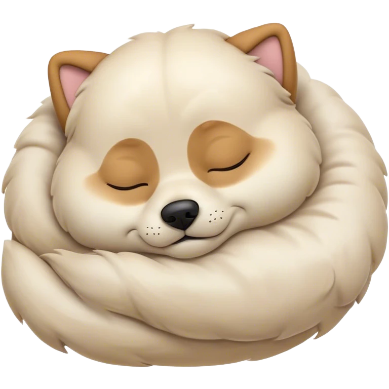 Meme-Worthy Cute Sleeping Domestic Dog Portrait Emoji, Head resting peacefully with a contented smile, showcasing a delightfully cuddly build and a luxuriously soft coat, eyes gently closed in serene, restful slumber, Simplified yet hilariously adorable features, highly detailed, glowing with a soft, drowsy light, high shine, relaxed and utterly lovable, stylized with an air of playful laziness, soft glowing outline, capturing the essence of a sleeping dog that feels destined to become the next viral sensation of adorable rest! emoji