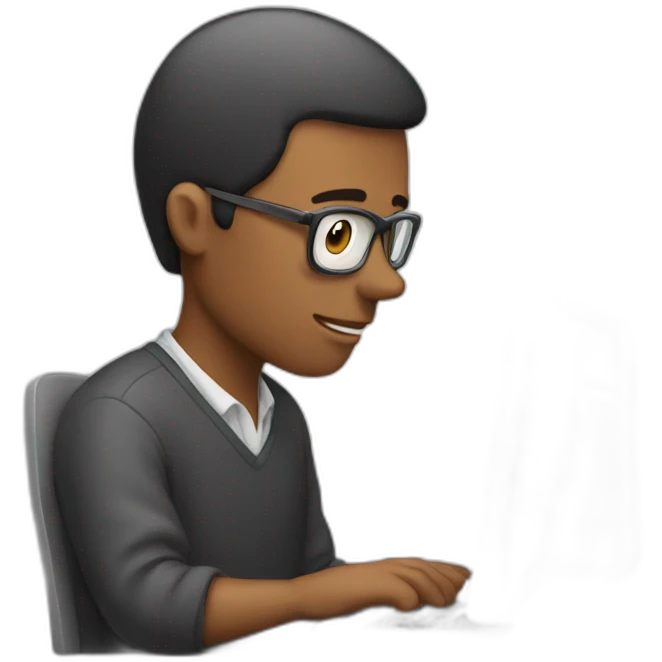 a man typing on a computer emoji
