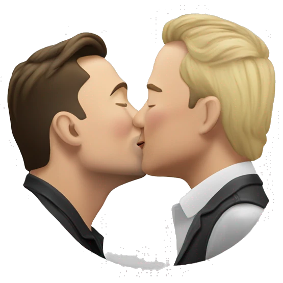 Elon Musk kissing Elon musk emoji