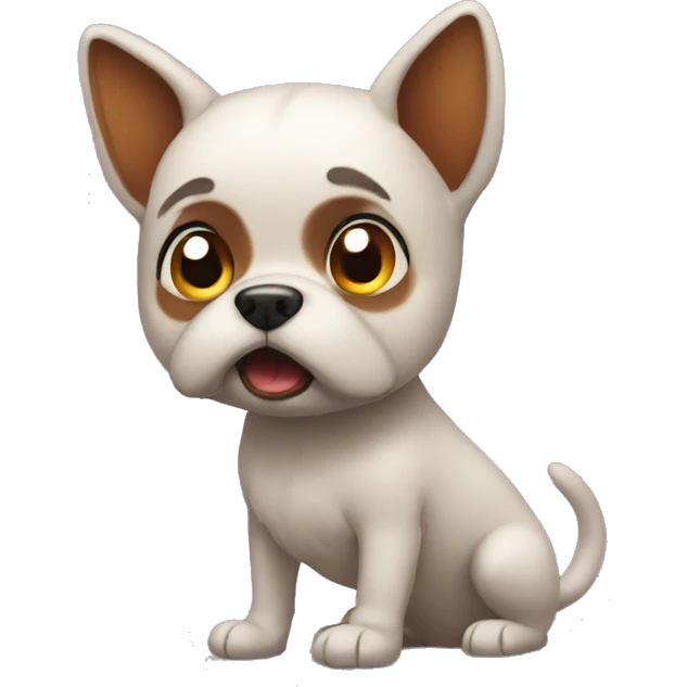 little dog scared emoji