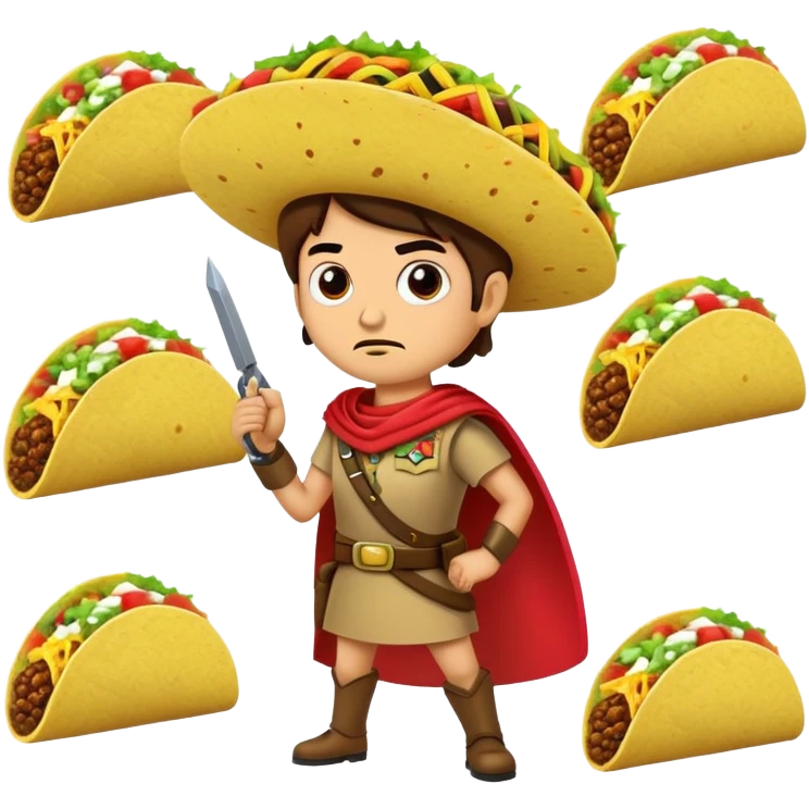 Taco leading an army emoji