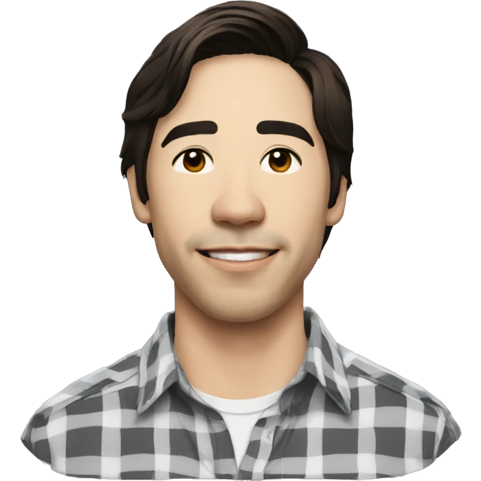 Justin Long wearing shirt emoji