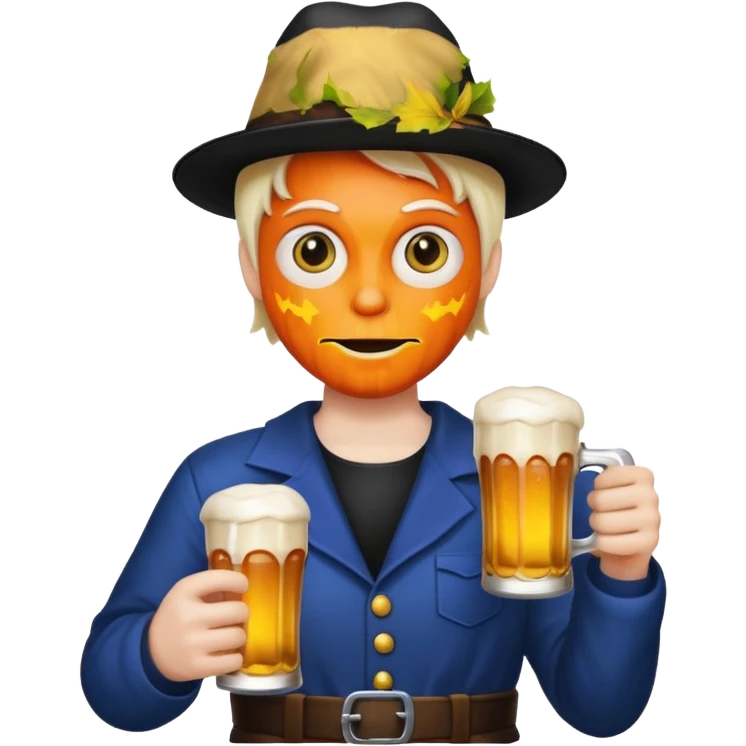 Halloween with beer emoji