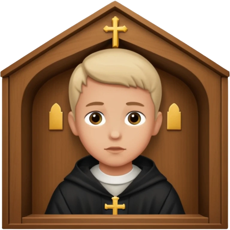 Chico en un confesionario católico emoji