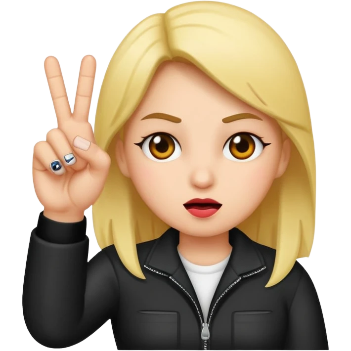 A baddie showing middle finger  emoji