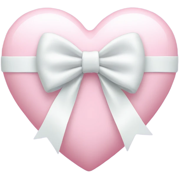 Pastel pink heart with white bow emoji