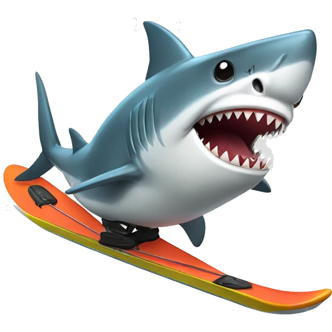 Shark skiing emoji